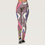 漫画マンダラフラワーブルーピンクと黄色 レギンス (裏面)