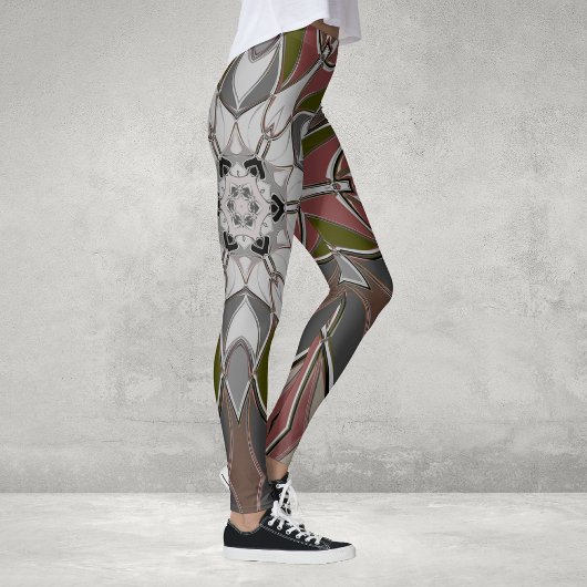 漫画マンダラフラワー白と緑 レギンス