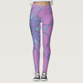 漫画マンダラフラワー紫と青 レギンス (正面)