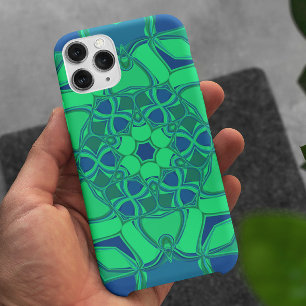 漫画マンダラフラワー緑と青 iPhone 11 ケース