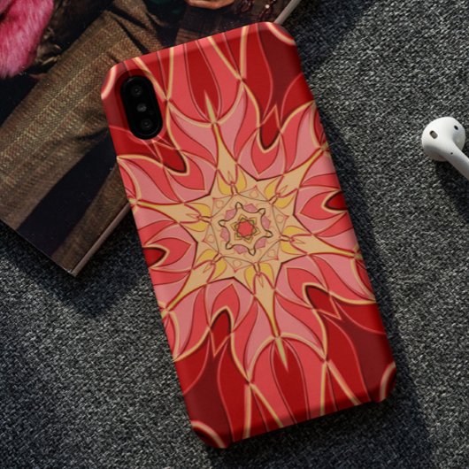 漫画マンダラフラワー赤とオレンジ Case-Mate iPhoneケース