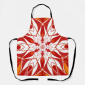 漫画マンダラフラワー赤オレンジと白 エプロン (正面)