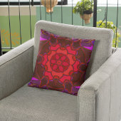 漫画マンダラフラワー赤ピンクと紫 クッション