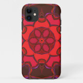 漫画マンダラフラワー赤ピンクと紫 Case-Mate iPhoneケース (裏面)