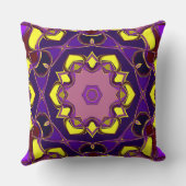 漫画マンダラフラワー黄色と紫 クッション (裏面)