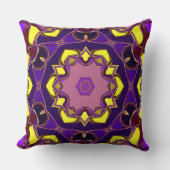 漫画マンダラフラワー黄色と紫 クッション (正面)
