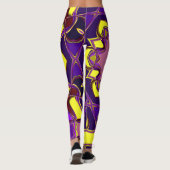 漫画マンダラフラワー黄色と紫 レギンス (裏面)