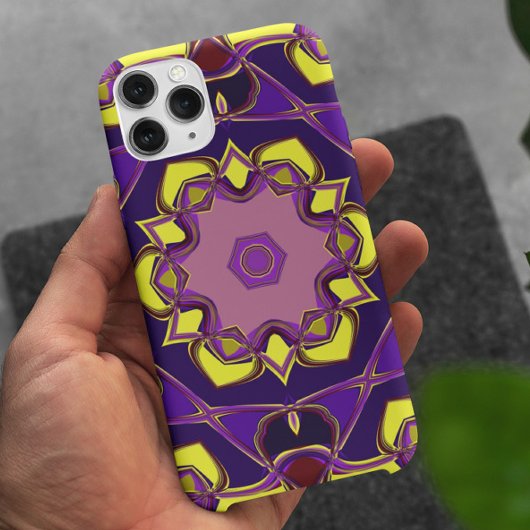 漫画マンダラフラワー黄色と紫 Case-Mate iPhoneケース