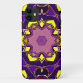 漫画マンダラフラワー黄色と紫 Case-Mate iPhoneケース (裏面)
