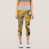 漫画マンダラフラワー黄色と赤 カプリレギンス (正面)