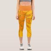 漫画マンダラフラワー黄色 カプリレギンス (正面)