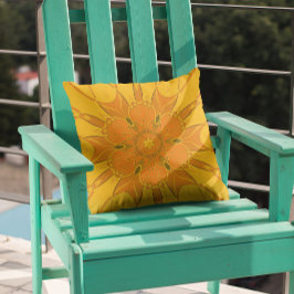 漫画マンダラフラワー黄色 クッション