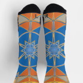 漫画マンダラブルーオレンジと黄色 ソックス (上部)