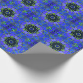 漫画マンダラブルーグリーンとブラック ラッピングペーパー (角)