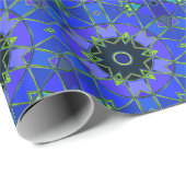 漫画マンダラブルーグリーンとブラック ラッピングペーパー (ロールコーナー)