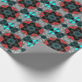 漫画マンダラブルーレッドとブラック ラッピングペーパー (角)