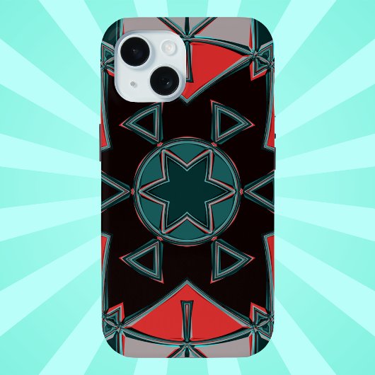 漫画マンダラブルーレッドとブラック Case-Mate iPhoneケース