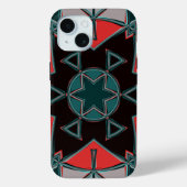 漫画マンダラブルーレッドとブラック Case-Mate iPhoneケース (裏面)