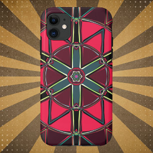漫画マンダラレッドとグリーン iPhone 11 ケース