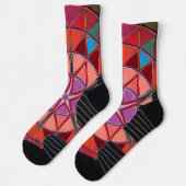 漫画マンダラレッドピンクとブルー ソックス (左)