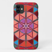 漫画マンダラレッドピンクとブルー Case-Mate iPhoneケース (裏面)