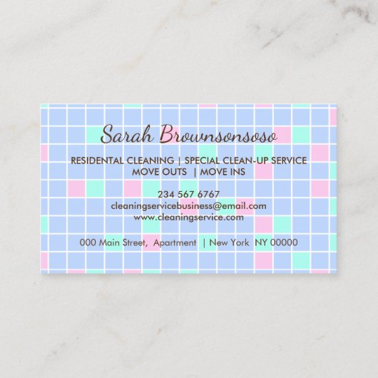 漫画メイドハウスクリーニングサービスタイルホーム 名刺 (裏面)