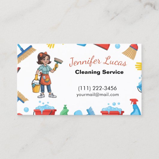 漫画メイドハウス清掃サービス 名刺 (正面)