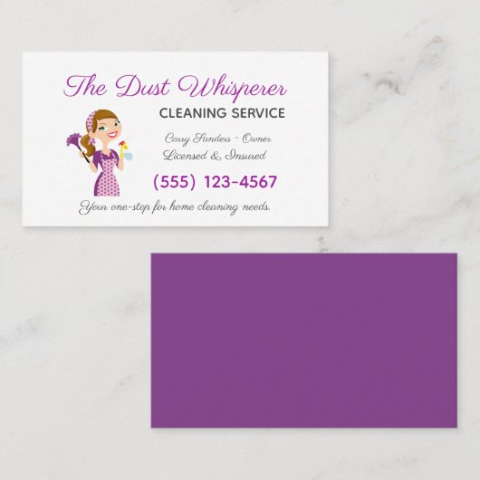 漫画メイドハウス清掃サービス 名刺 (正面/裏面)