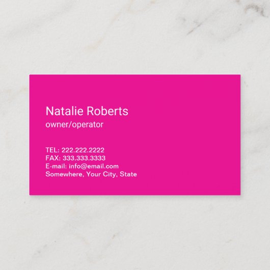 漫画メイドブラック&ピンクハウス清掃サービス 名刺 (裏面)