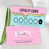 漫画モダンおもしろいカラフルGroovyカップケーキベーカリー ロイヤリティカード