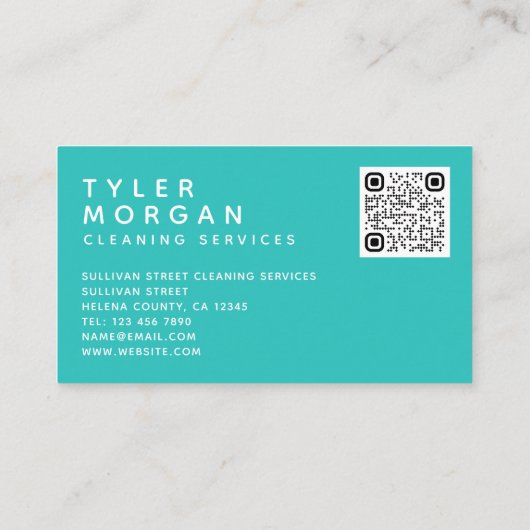 漫画モダンの女性清掃員 名刺 (裏面)