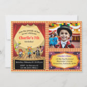 漫画モダンサーカスフォト誕生日招待状 招待状 (正面)