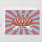 漫画モダンサーカスフォト誕生日招待状 招待状 (裏面)