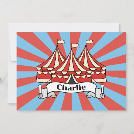 漫画モダンサーカスフォト誕生日招待状 招待状 (裏面)