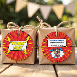 漫画モダンスーパーヒーロー漫画パーティーの好意ラベル フェイバータグ