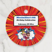 漫画モダンスーパーヒーロー漫画パーティーの好意ラベル フェイバータグ (裏面)