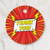 漫画モダンスーパーヒーロー漫画パーティーの好意ラベル フェイバータグ (正面)