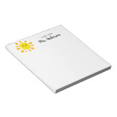 漫画モダン笑顔イエローサンキュート先生 ノートパッド (アングル)