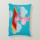 漫画ユニコーンの魔法カーペットライドアクセントピロー アクセントクッション (裏面(縦))