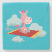 漫画ユニコーンの魔法カーペットライドストーンコースター ストーンコースター (正面)