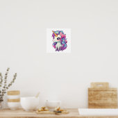 漫画ユニコーンイラストレーション ポスター (キッチン)