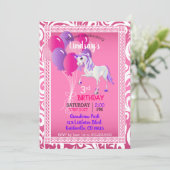 漫画ユニコーン誕生日 招待状 (スタンド正面)