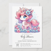 漫画ユニコーン赤ちゃんシャワー