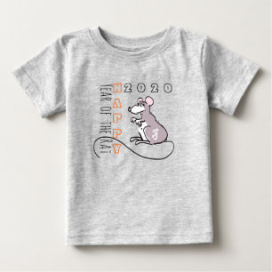 漫画ラットハッ中国のプニューイヤー2020ベビーT ベビーTシャツ