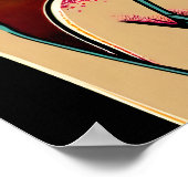 漫画レトロピンナップガールとカクテル ポスター (角)