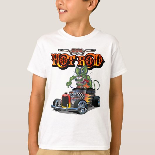 漫画レトロホットロッド Tシャツ (正面)