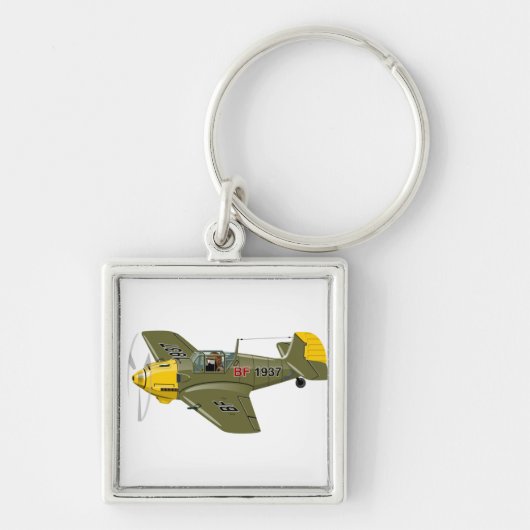漫画レトロ戦闘機飛行機 キーホルダー (正面)