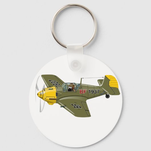漫画レトロ戦闘機飛行機 キーホルダー (正面)