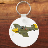 漫画レトロ戦闘機飛行機 キーホルダー (正面)
