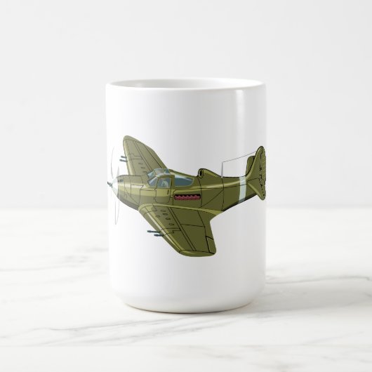 漫画レトロ戦闘機飛行機 コーヒーマグカップ (中央)